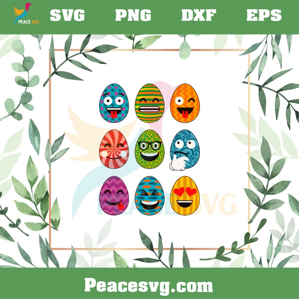 Easter Eggs Emoji Funny Easter Egg Best SVG Cutting Digital Files