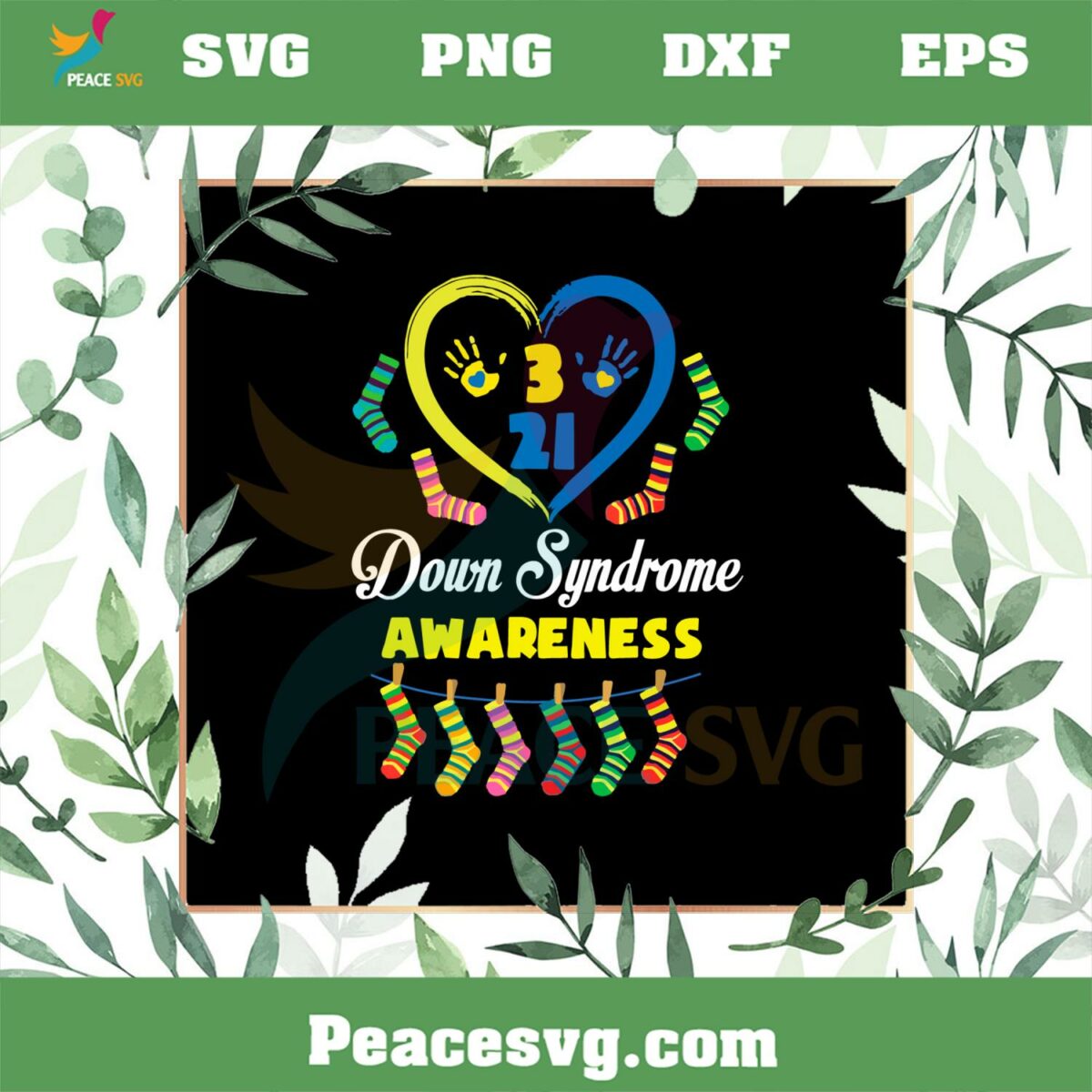 Down Syndrome Awareness Down Love 3 21 Rock Your Socks SVG Cutting Files