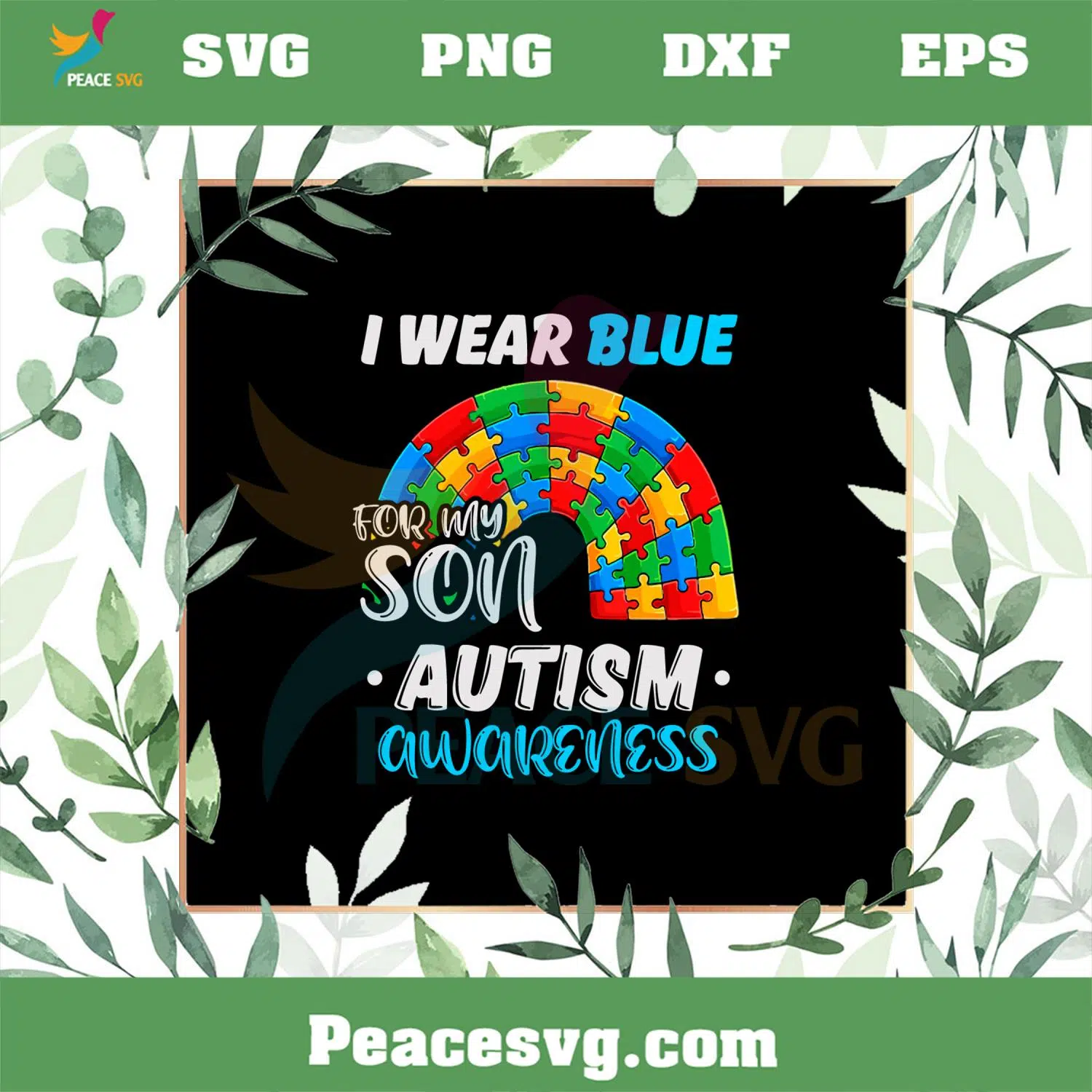 I Wear blue For My Son Autism Mom SVG Graphic Designs Files