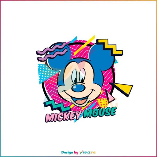 Retro Mickey Mouse 80’s Mickey Vintage Disney SVG Cutting Files