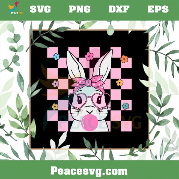 Easter Bunny Girl Pink Bow Svg, Files For Cricut Sublimation Files
