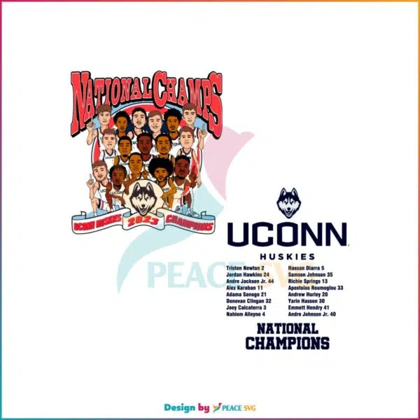 UConn Huskies 2023 NCAA Men’s Basketball National Champions Ballers PNG Sublimation