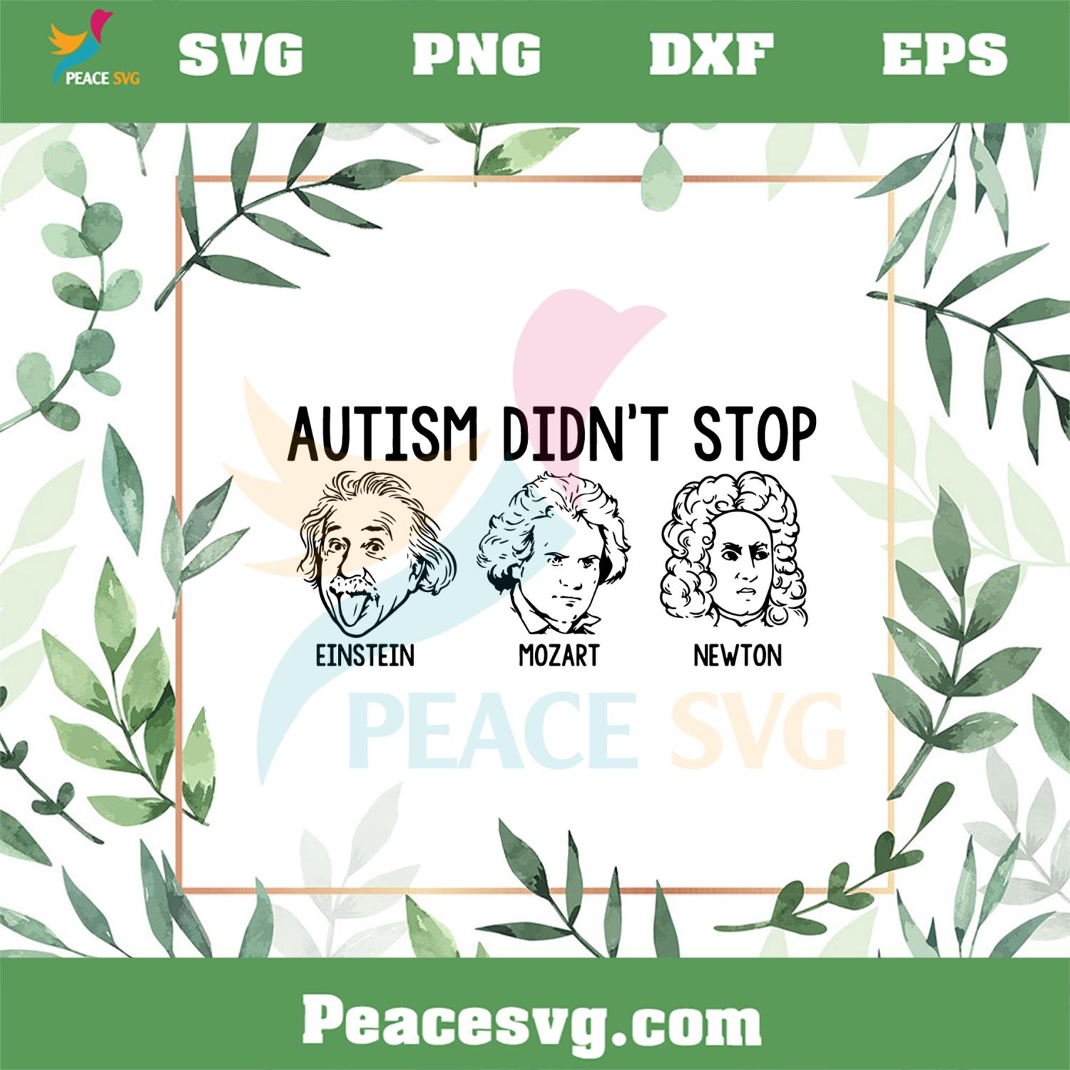 Autism Didn’t Stop Einstein Mozart Newton SVG Cutting Files