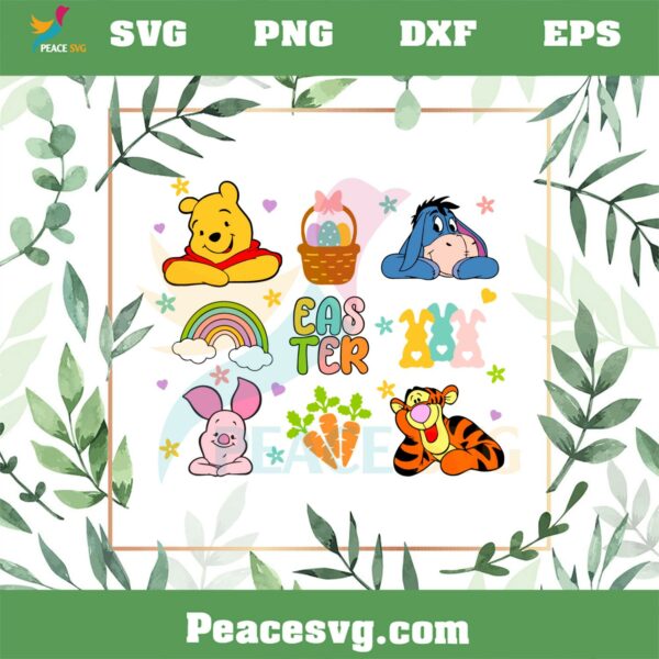 Happy Easter Winnie The Pooh Friend SVG Graphic Designs Files