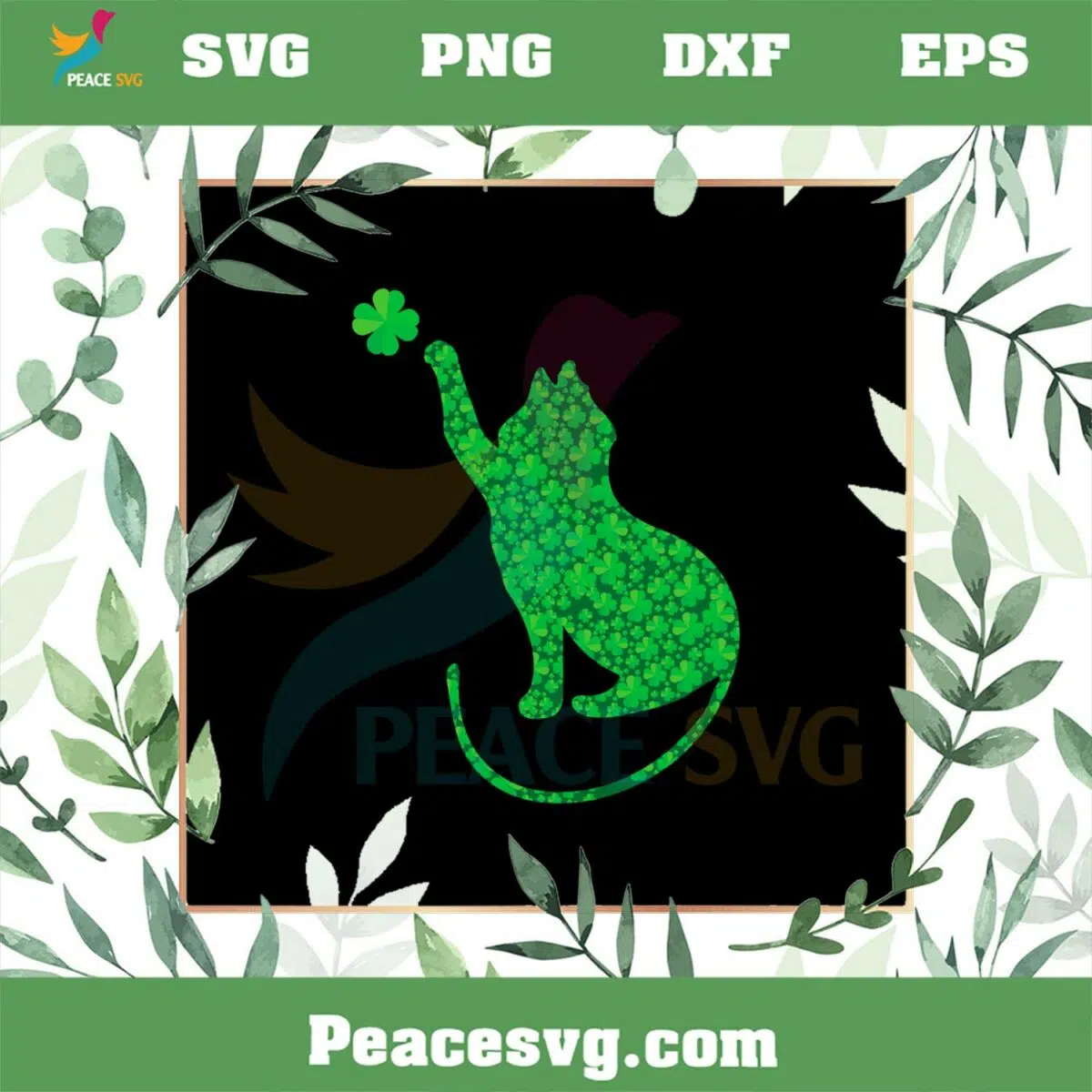 Cat St Patrick’s Day Shamrock SVG Files for Cricut Sublimation Files