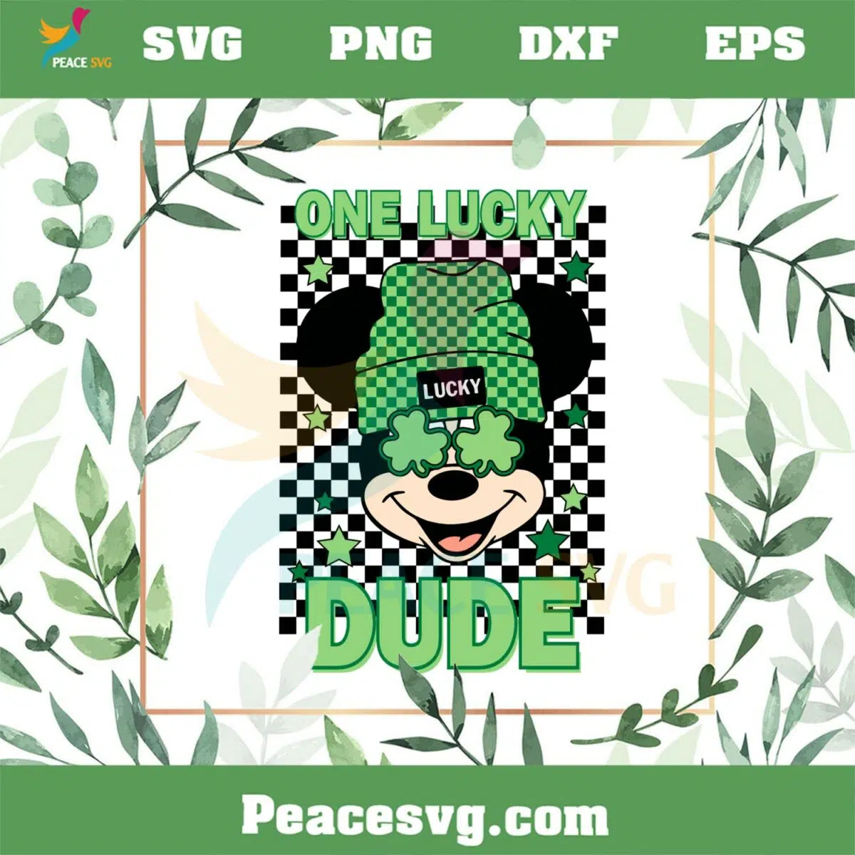 One Lucky Dude St Patricks Day Mickey Mouse SVG Cutting Files