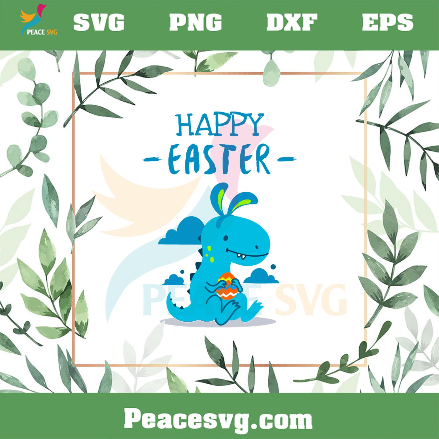 Happy Easter Cute Dinosaur Best SVG Cutting Digital Files