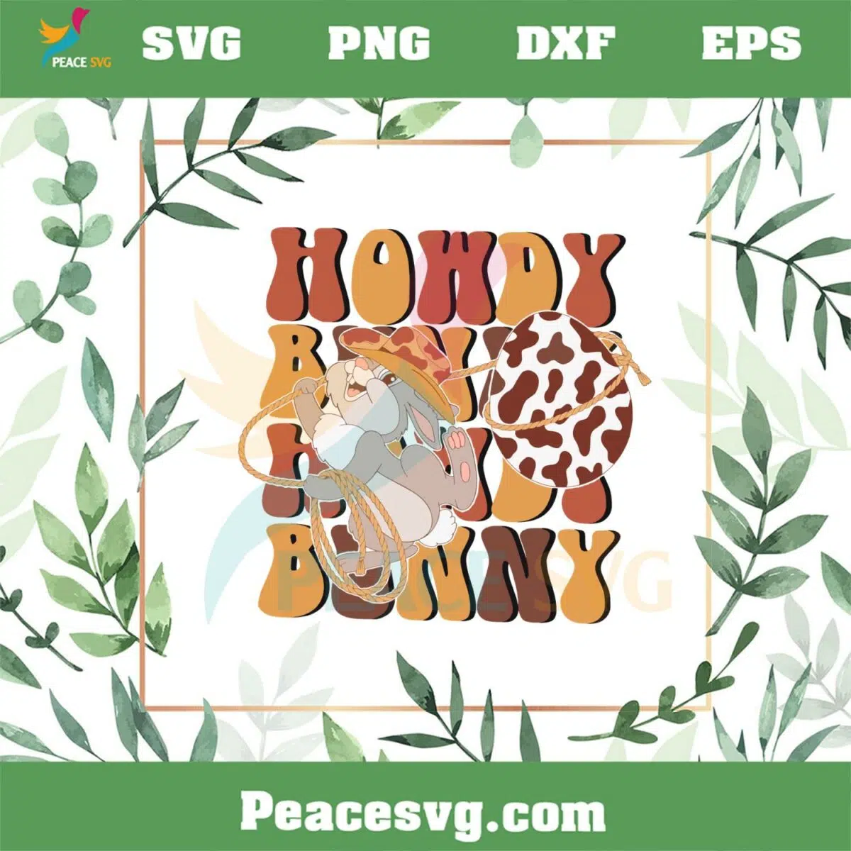 Howdy Bunny Easter Egg Western Bunny Cowboy SVG Cutting Files