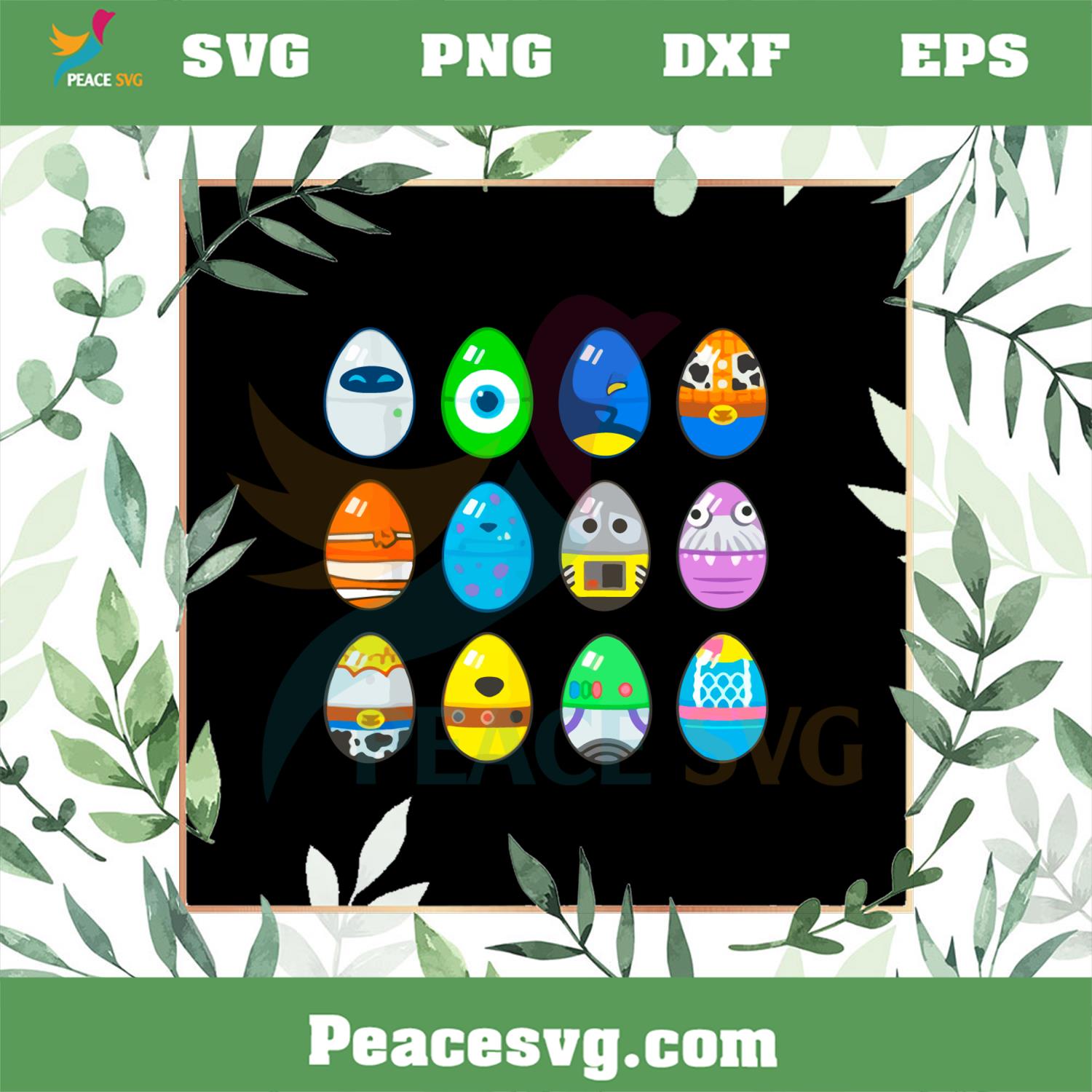 Pixar Classic Characters Easter Eggs SVG Cutting Digital Files