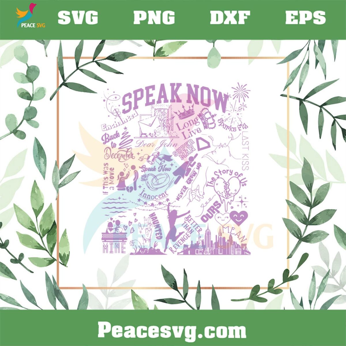 Speak Now Taylor Swift Song SVG Graphic Designs Files