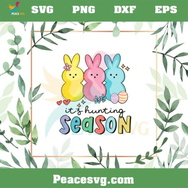 It’s Hunting Season Cute Easter Bunny SVG Graphic Designs Files