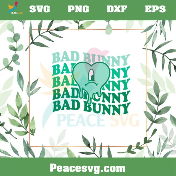 Bad Bunny Drippy Heart St Patrick’s Day SVG Graphic Designs Files
