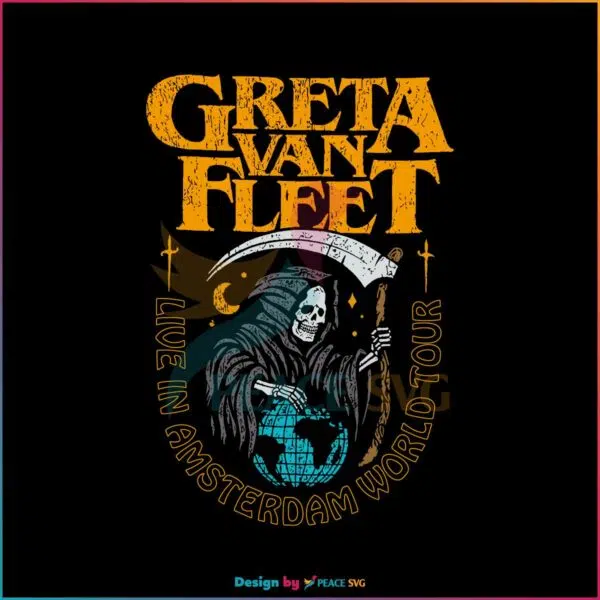 Vintage Greta Van Fleet Live In Amsterdam World Tour SVG Cutting Files