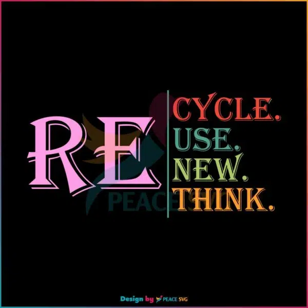 Recycle Reuse Renew Rethink Crisis Environmental Activism SVG Cutting Files