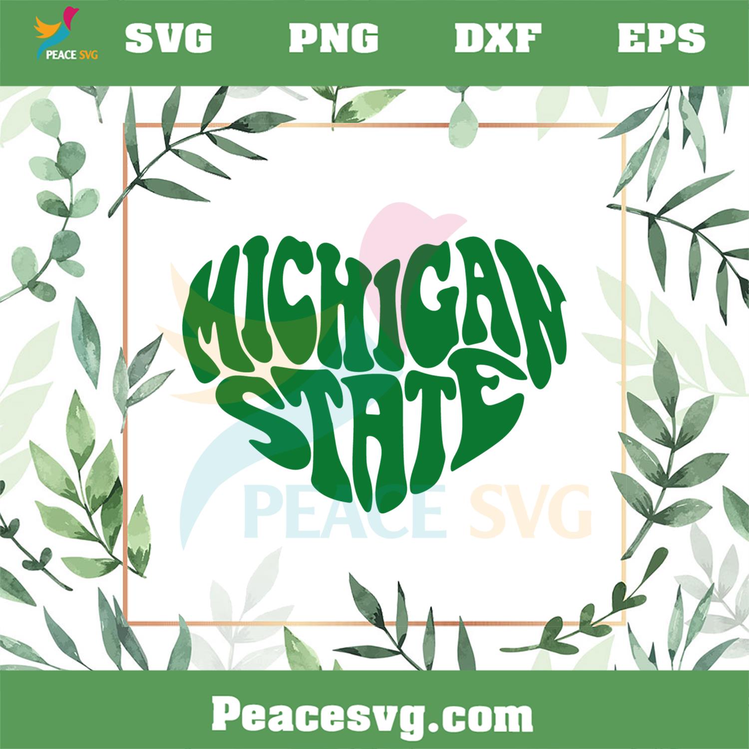 Michigan State Heart SVG Best Graphic Designs Cutting Files