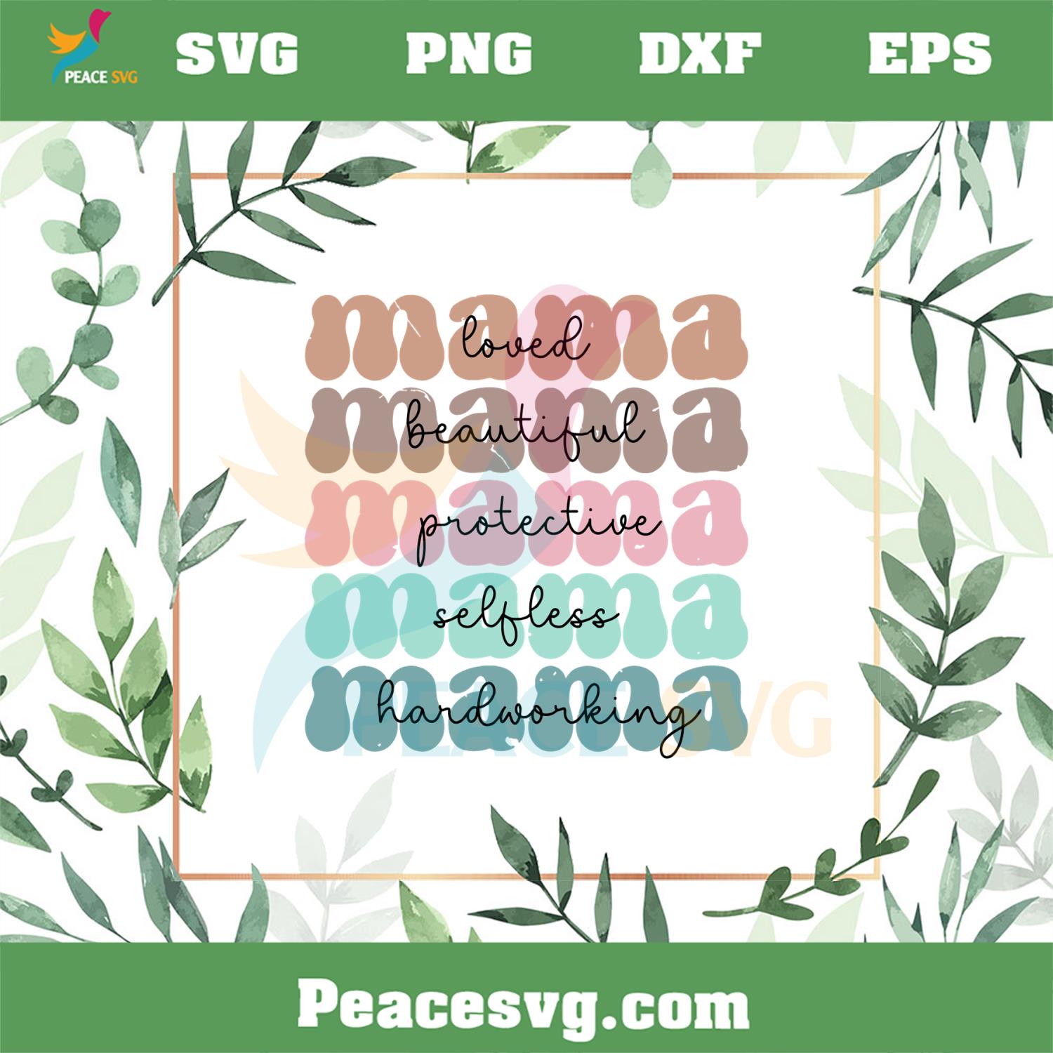 Groovy Mama Boho Distressed Stacked Mother’s Day Quote SVG Cutting Files