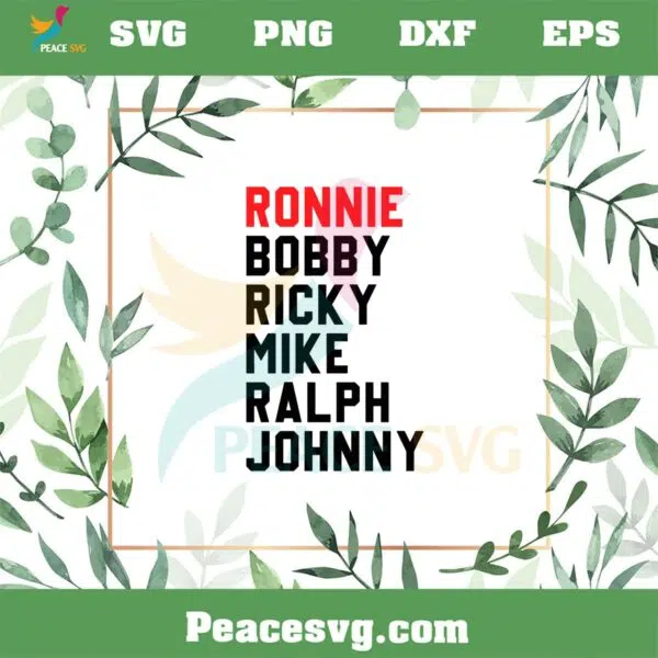 Ronnie Bobby Ricky Mike Ralph And Johnny New Edition SVG Cutting Files