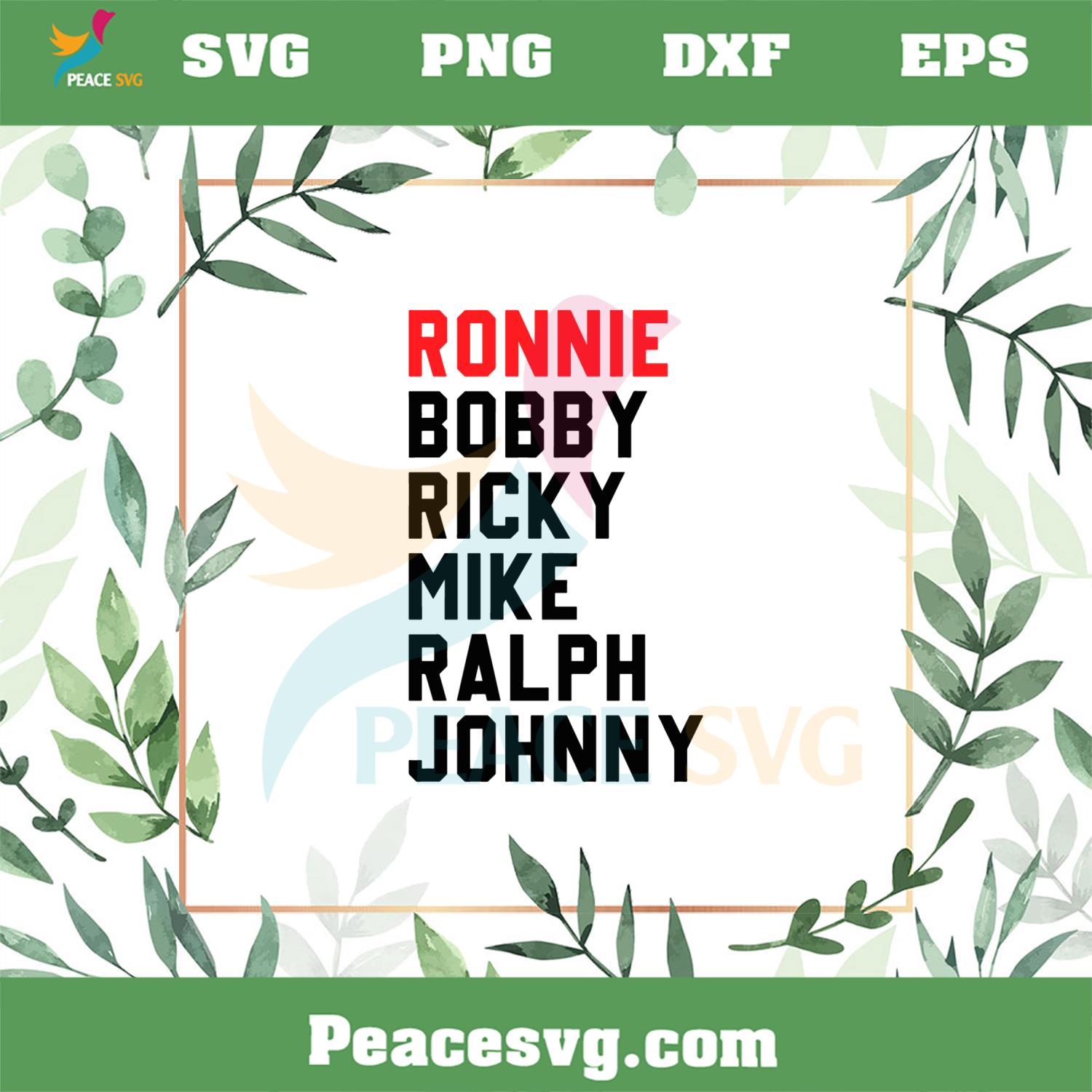 Ronnie Bobby Ricky Mike Ralph And Johnny New Edition SVG Cutting Files