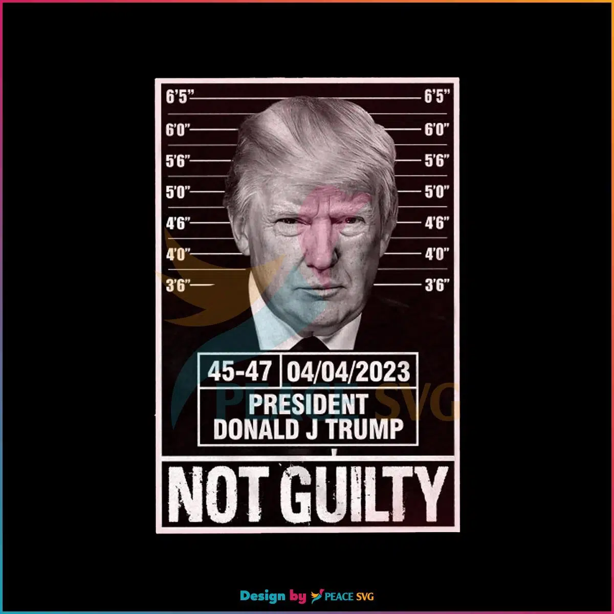 Not Guilty Donald Trump Mugshot Stand With Trump PNG Sublimation Files