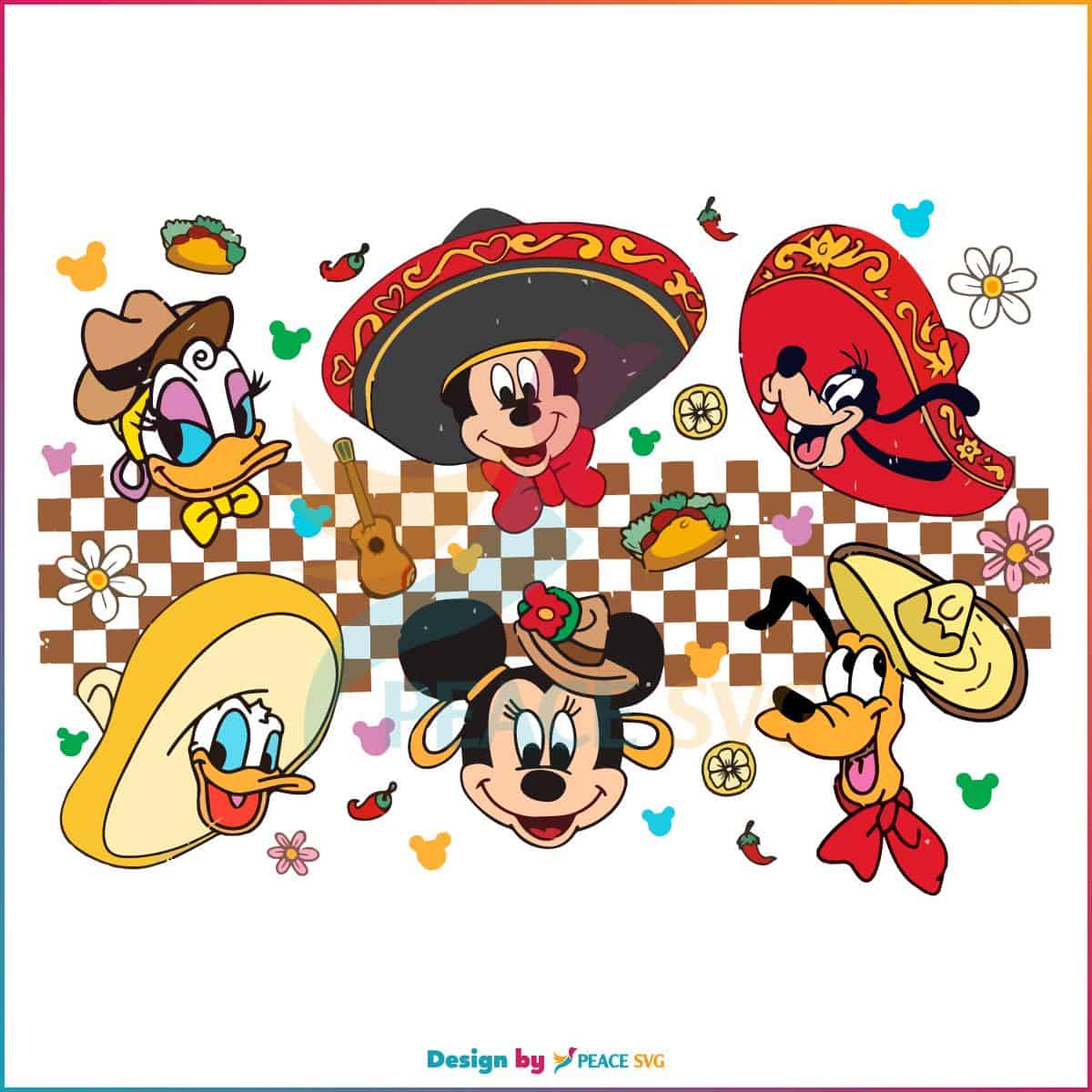 Vintage Disney Happy Cinco De Mayo SVG Mickey And Friend Mexico Festival SVG
