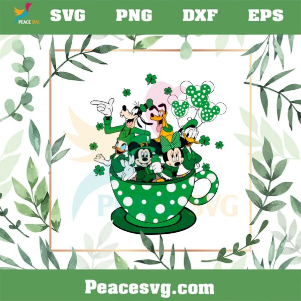 St Patrick’s Day Mickey And Friends Coffee Cup SVG Cutting Files