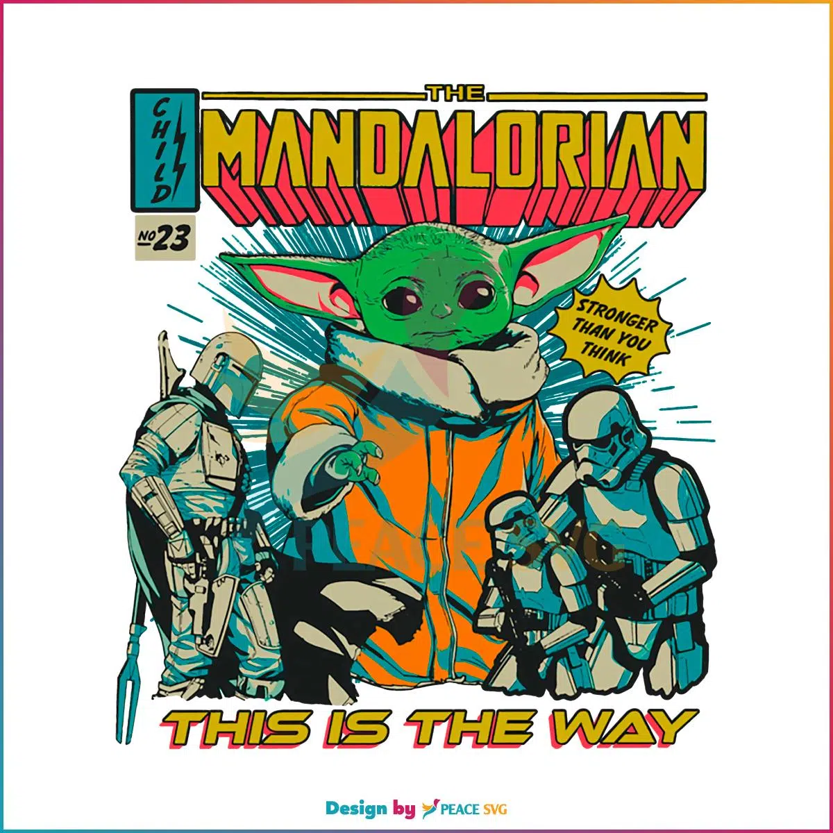 Retro The Mandalorian Comic This Is The Way Png Silhouette files