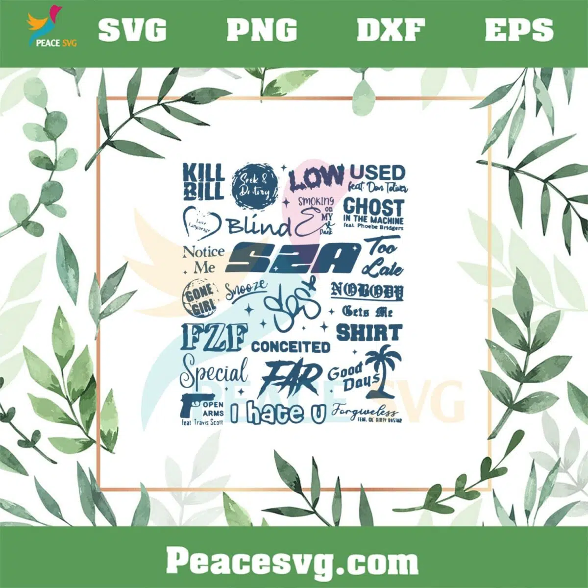 Sza Sos Tracklist 2023 Music Tour Svg For Cricut Sublimation Files