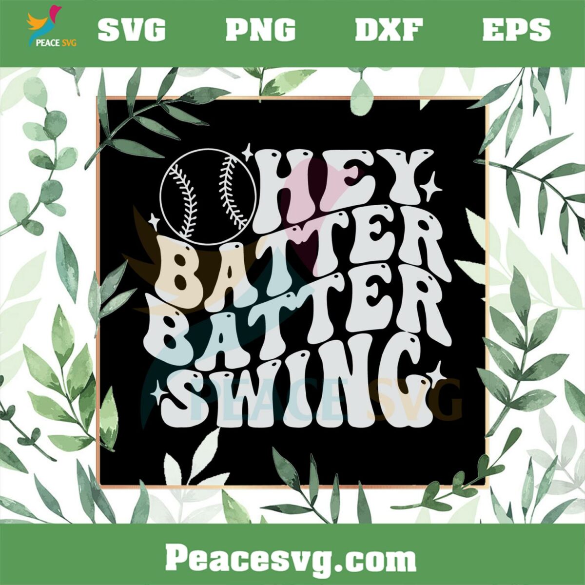 Hey Batter Batter Swing Silhouette Baseball Mom SVG Cutting Files