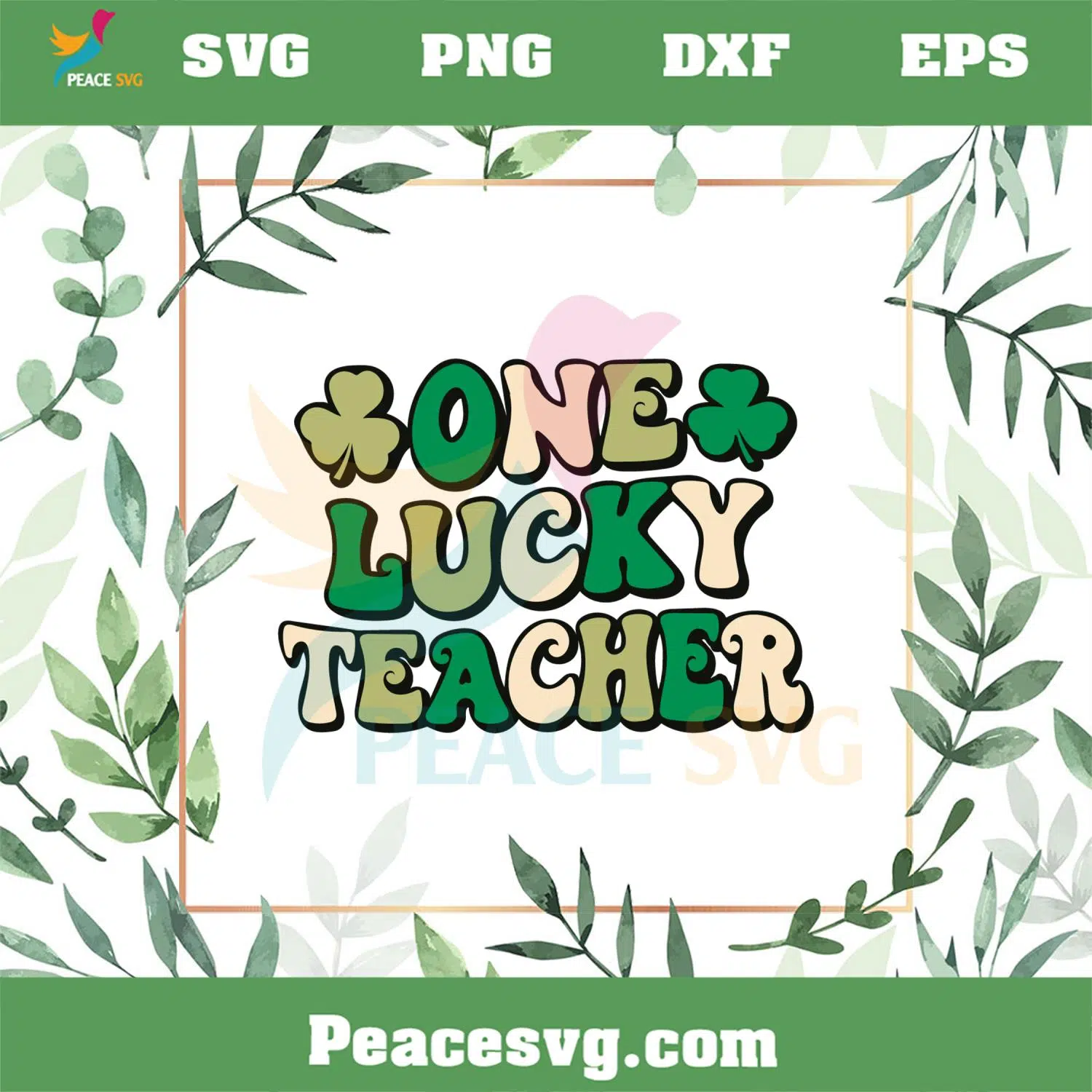 One Lucky Teacher Groovy SVG Retro Teacher St Patrick’s Day SVG
