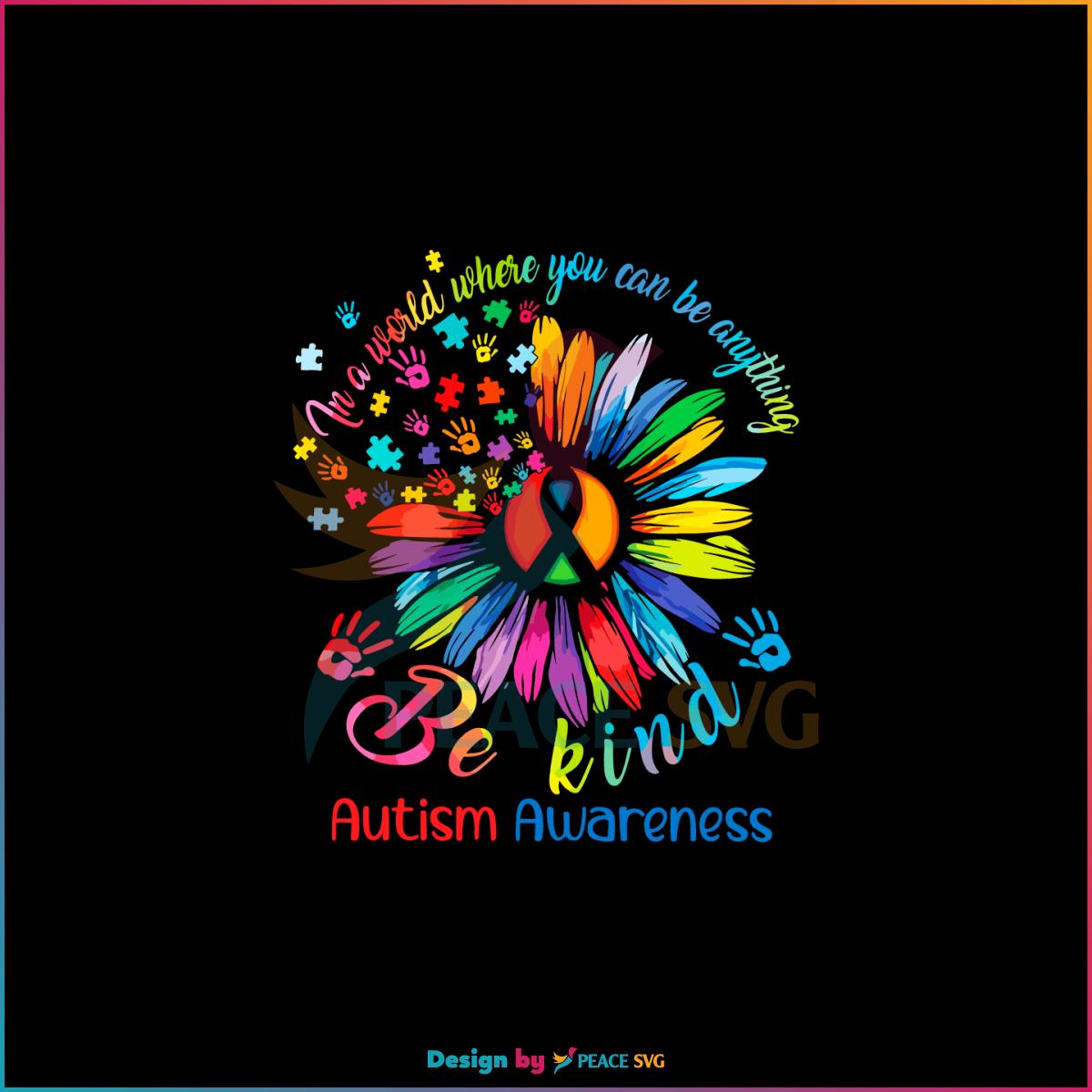Be Kind Autism Daisy Flower Autism Awareness Puzzle SVG Cutting Files