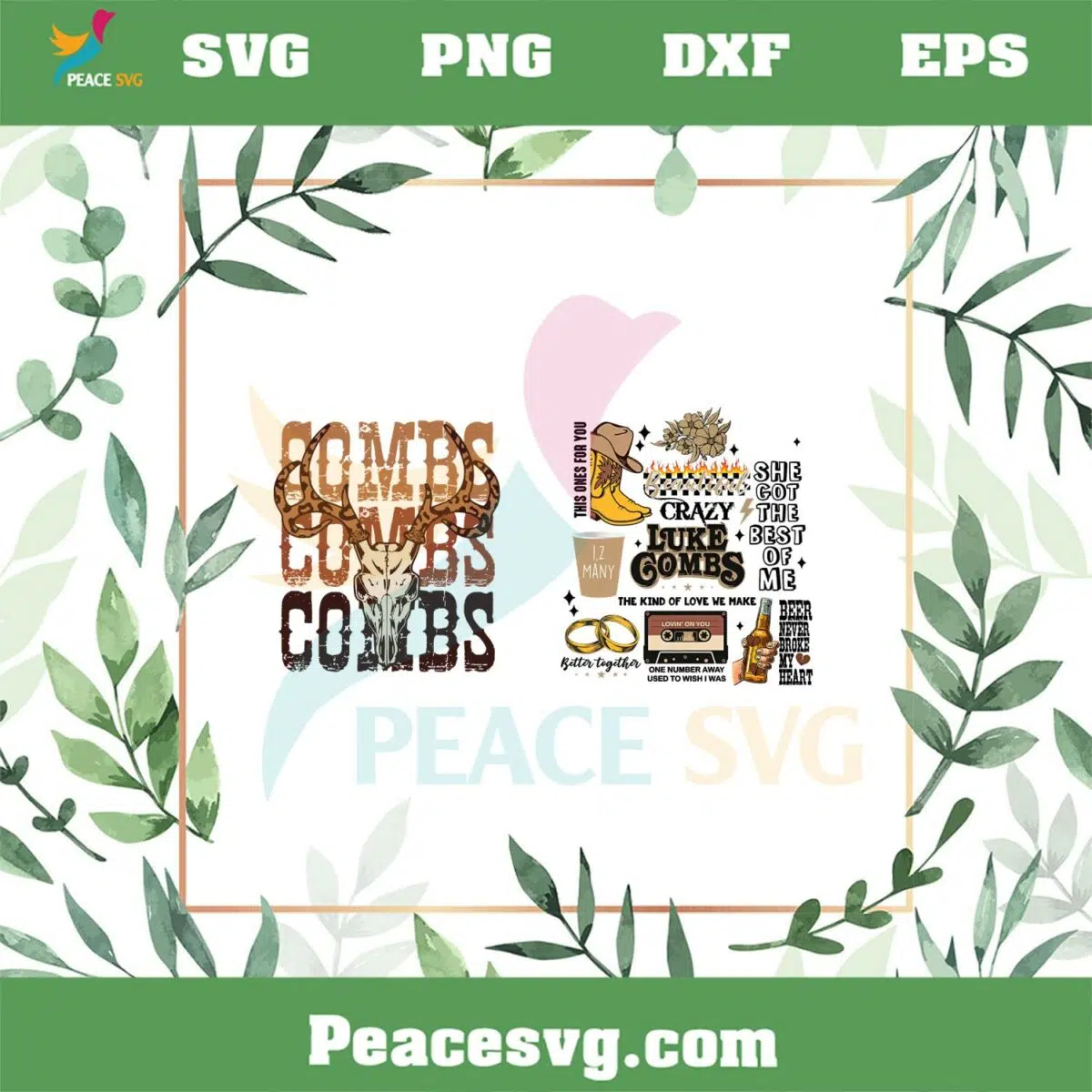 Luke Combs Country Music PNG For Cricut Sublimation Files