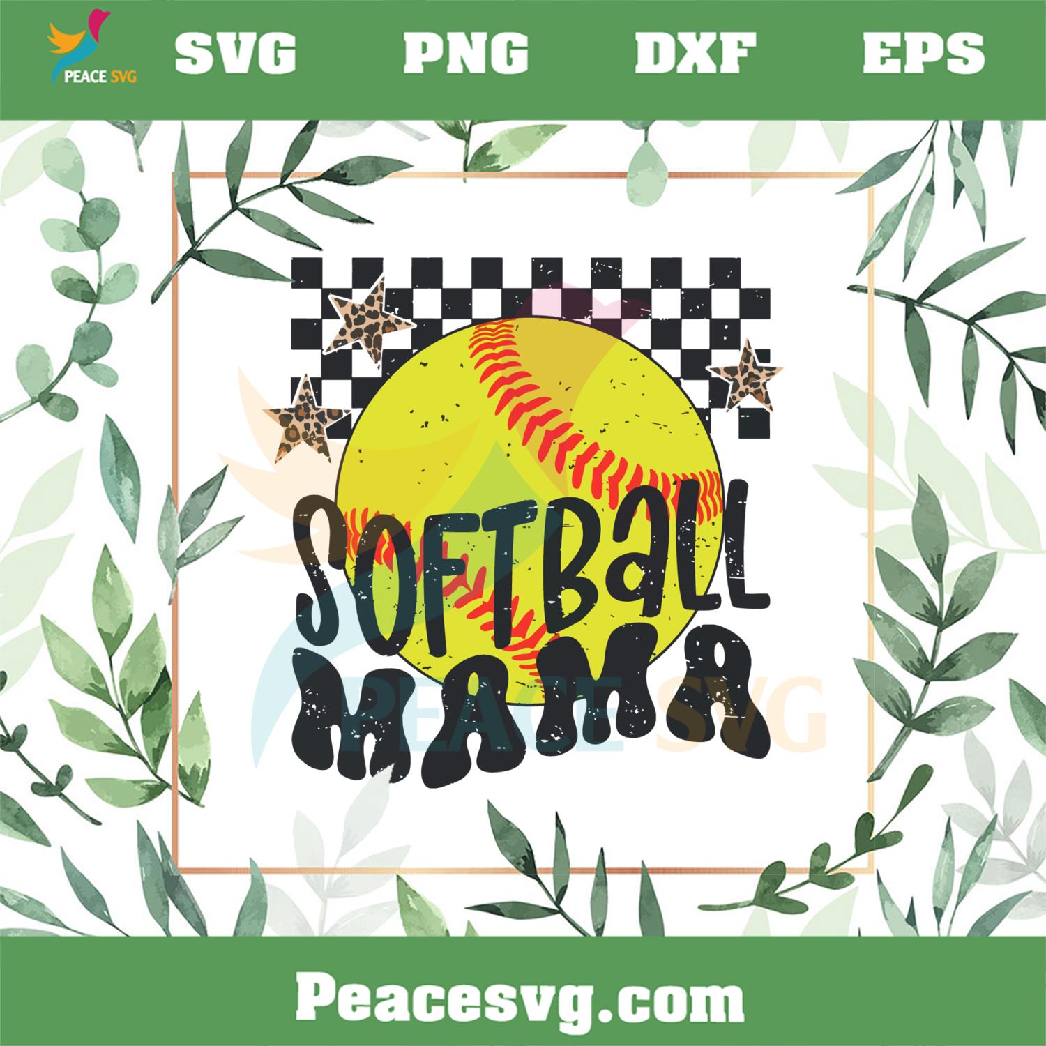Softball Mama Leopard Baseball Mom Svg Graphic Designs Files