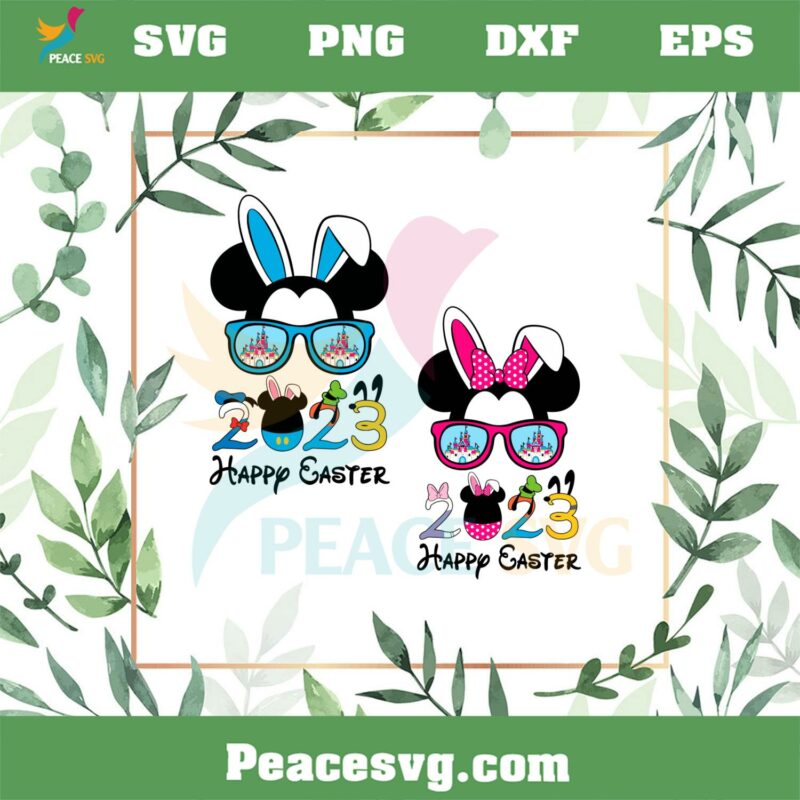 Mickey And Minnie Happy Easter Day 2023 SVG Cutting Files