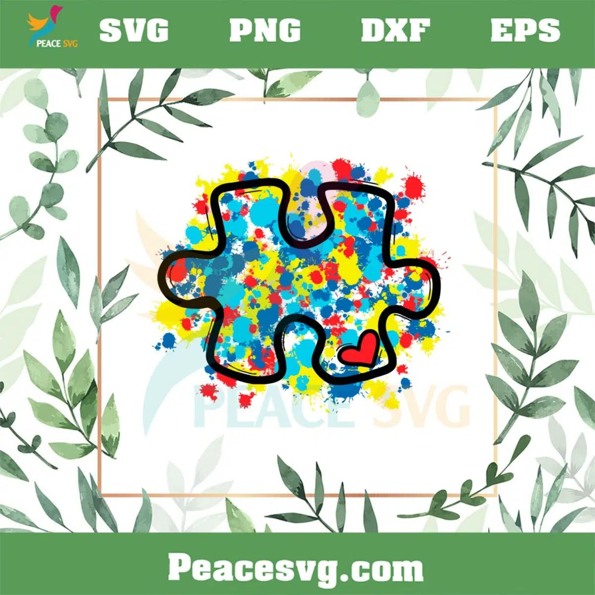 Autism Awareness Puzzle Color PNG Sublimation Designs