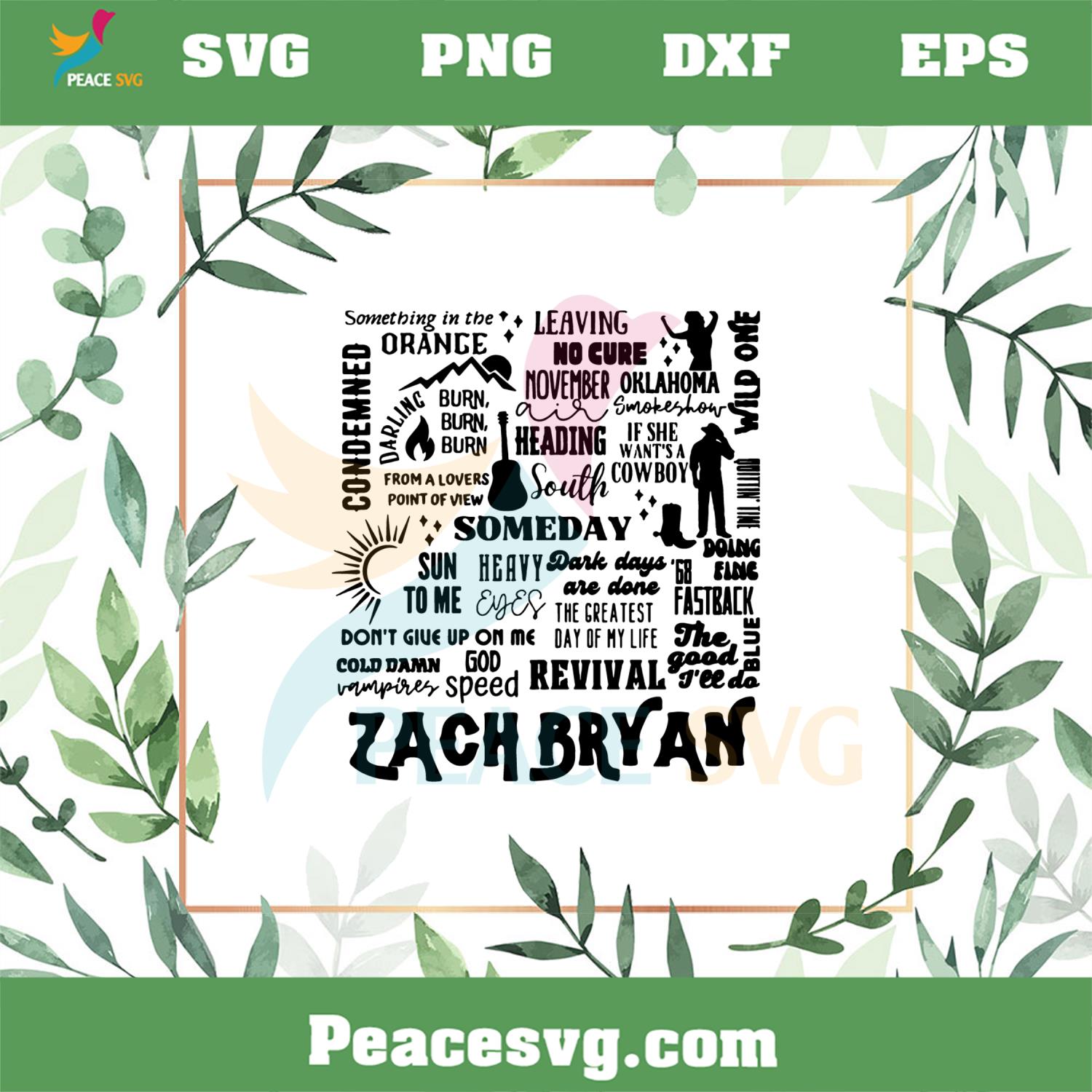Zach Bryan Country Music Song SVG Graphic Designs Files