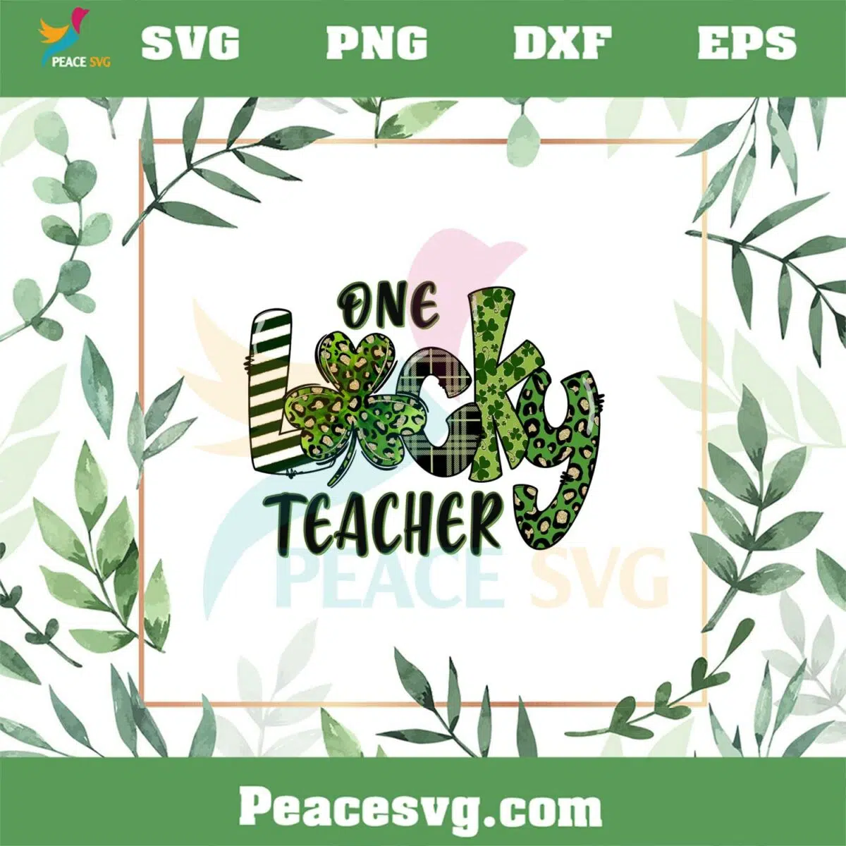 One Lucky Teacher SVG St Patrick’s Day Teacher Shamrock SVG