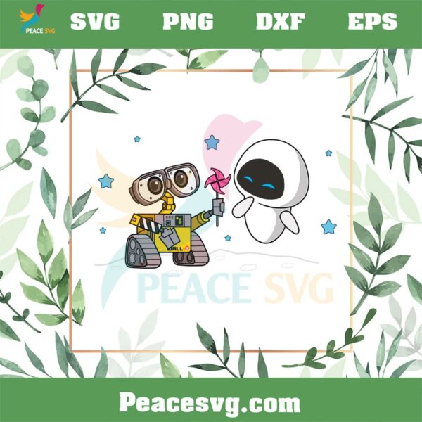 Disney Wall E and Eve Disney Couple SVG Graphic Designs Files