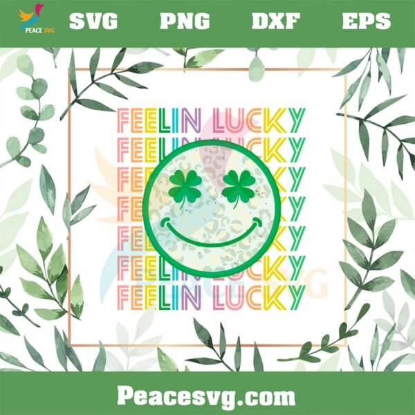 Fleein Lucky Retro St Patrick’s Smiley Face SVG Cutting Files