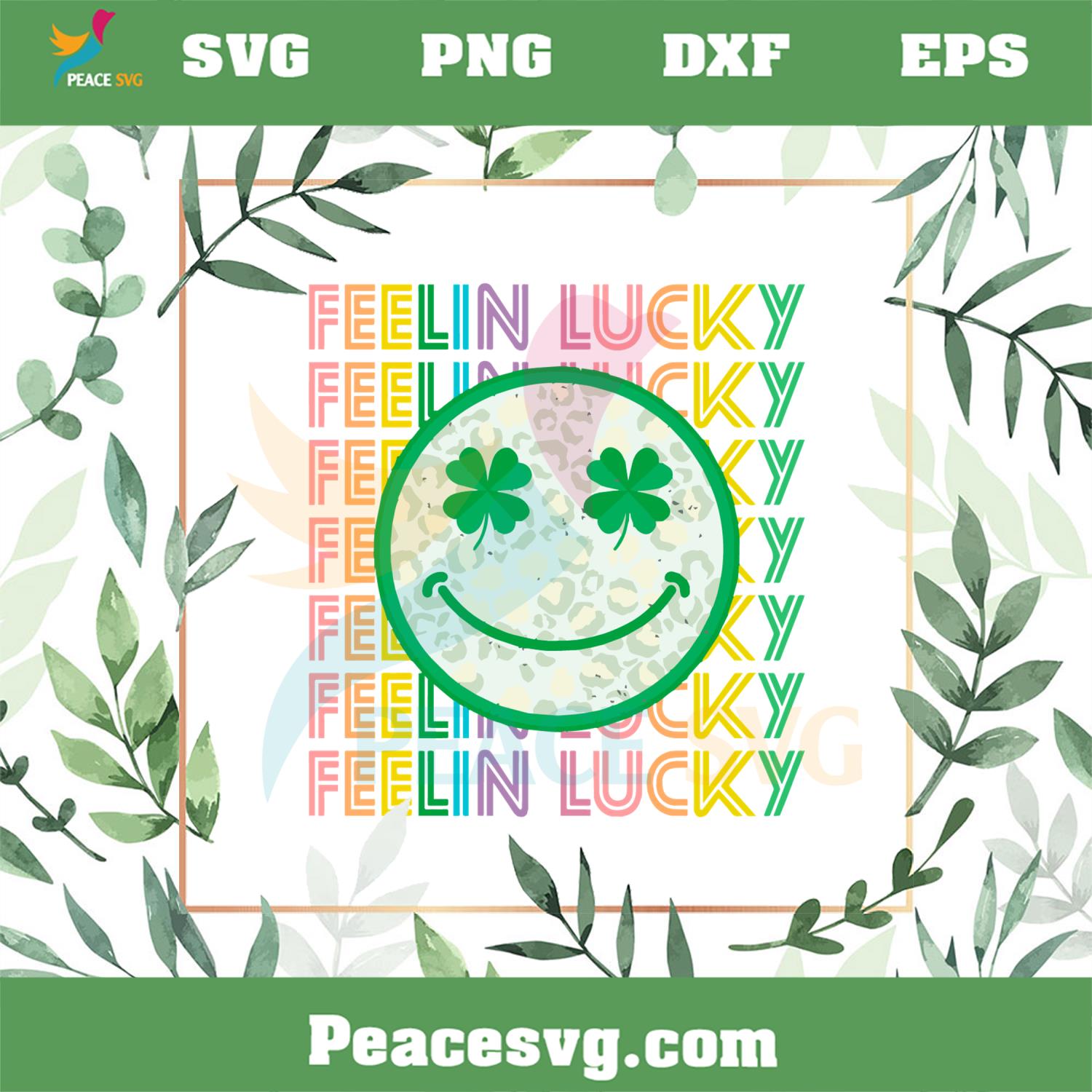 Fleein Lucky Retro St Patrick’s Smiley Face SVG Cutting Files