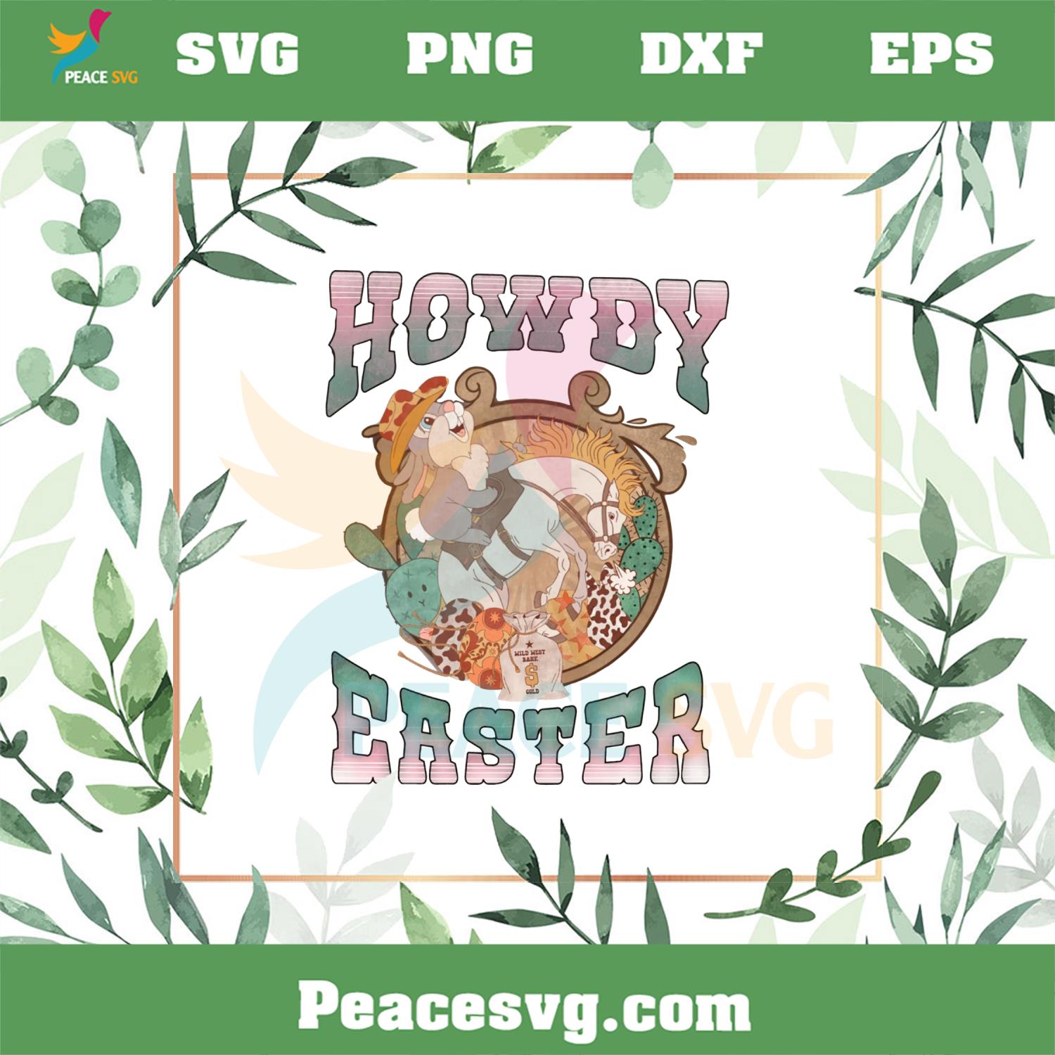 Easter Bunny Howdy Easter PNG For Cricut Sublimation Files