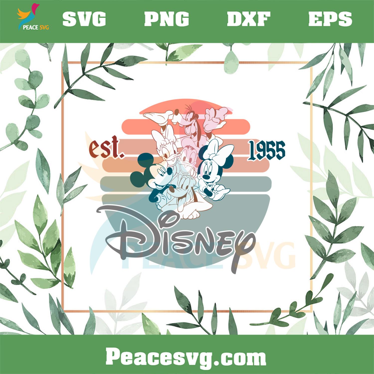 Vintage Sunset Disney Mickey Friends Svg Graphic Designs Files