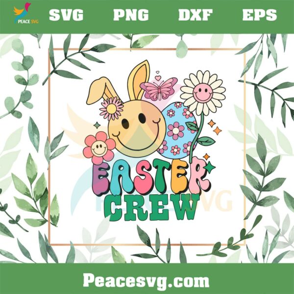 Easter Crew Daisy Easter Bunny SVG Graphic Designs Files