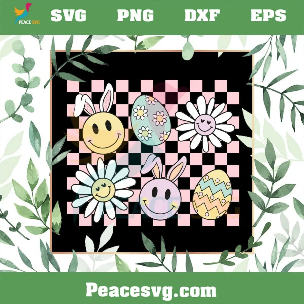 Funny Easter Bunny Easter Daisy Egg SVG Graphic Designs Files