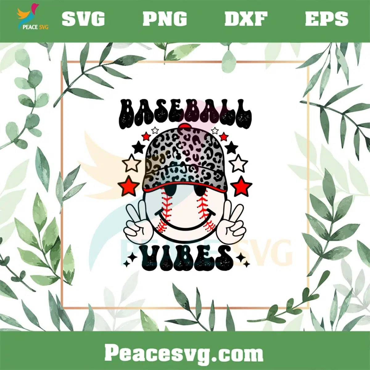 Grovy Baseball Vibes Leopard Hat Best Design SVG Digital Files