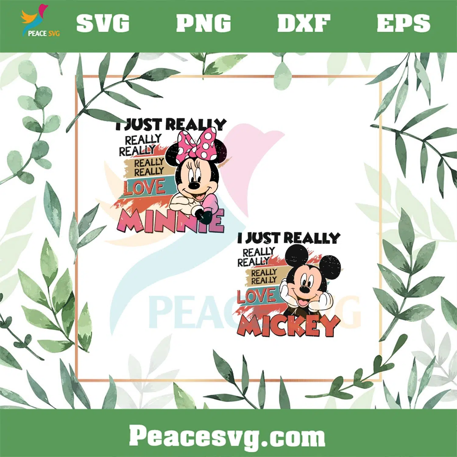 I Just Really Love Minnie Mickey SVG Graphic Designs Files