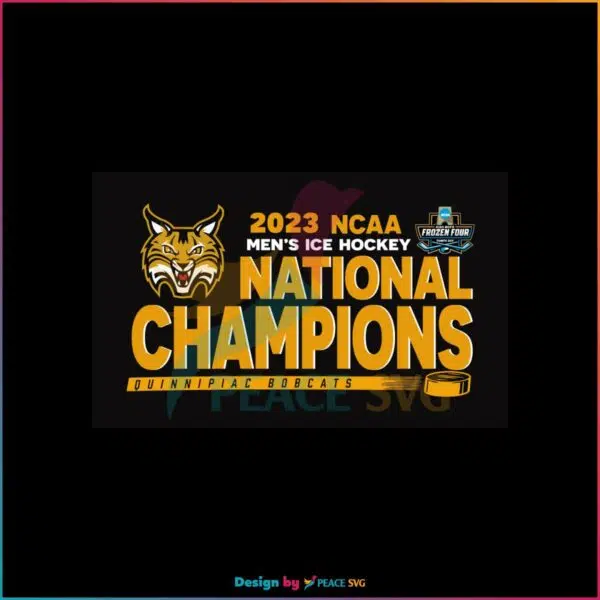 Quinnipiac University Bobcats National Champions 2023 SVG Mens Frozen Four Svg