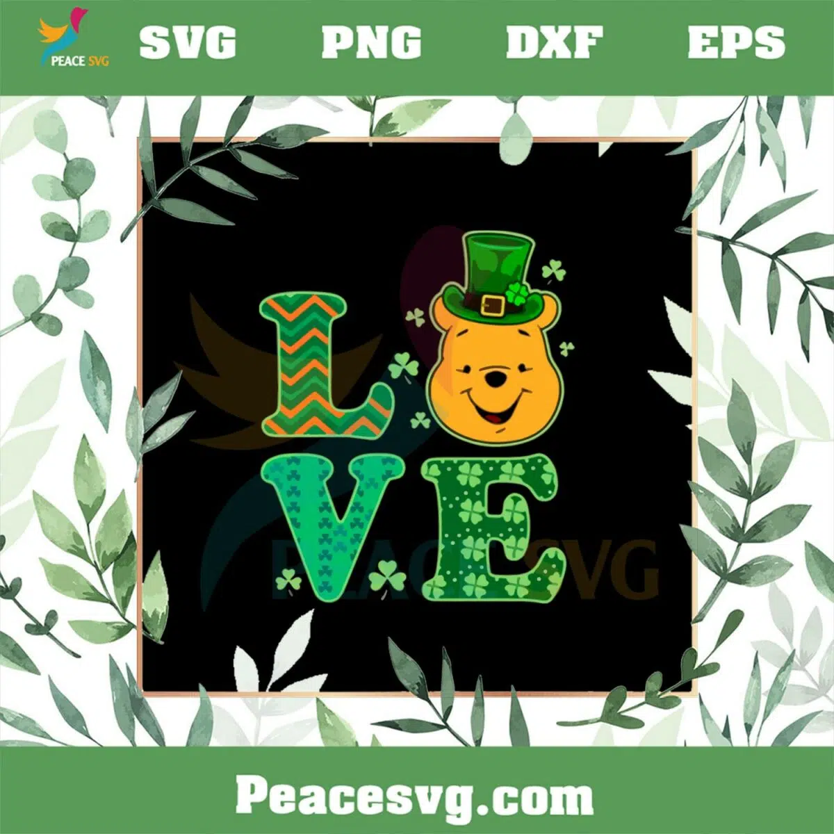 Disney Winnie The Pooh St Patrick’s Day Shamrock SVG Cutting Files