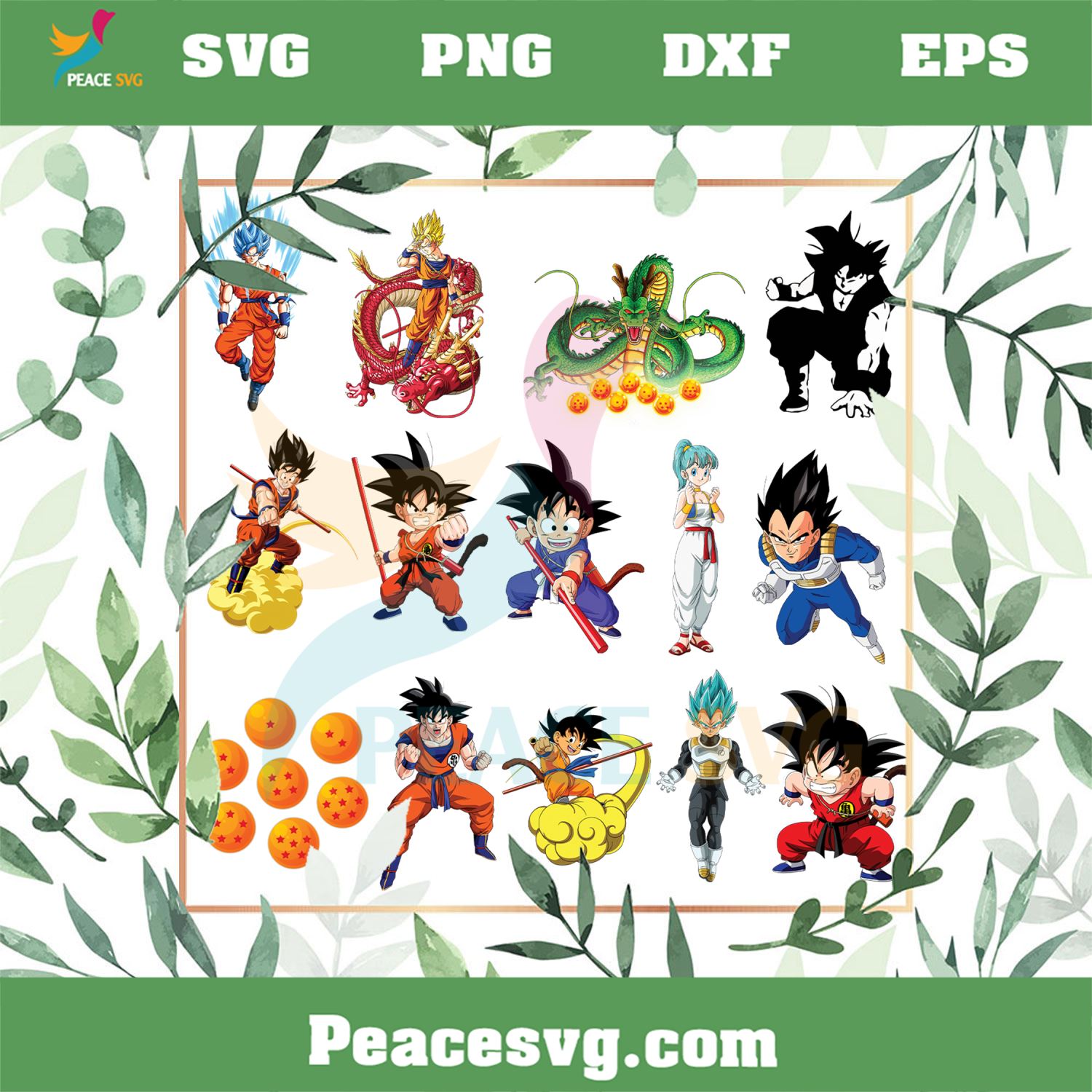 Dragon Ball Z Bundle Son Goku Anime Best SVG Digital Files