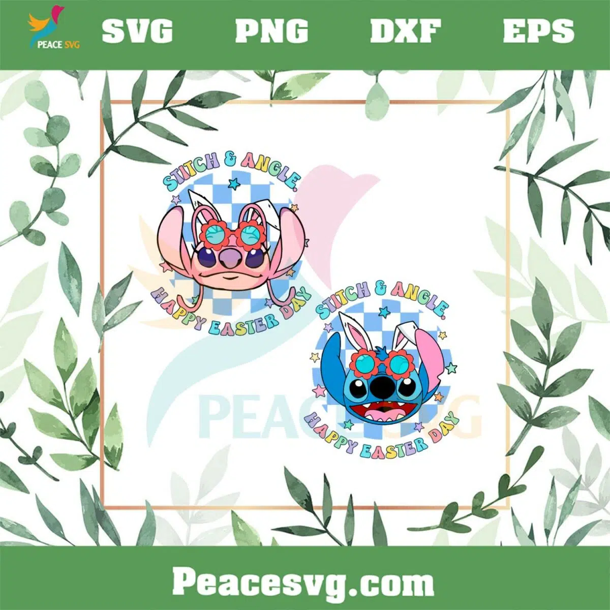 Stitch And Angel Easter Day Disney Svg Graphic Designs Files