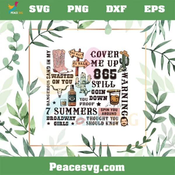 Cover Me Up Retro Western Country Music SVG Cutting Files